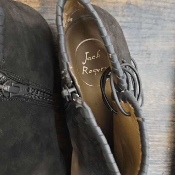 Jack Rogers Nubuck Ankle Boots Reagan Women's Gray Size 9M - Picture 5 of 7